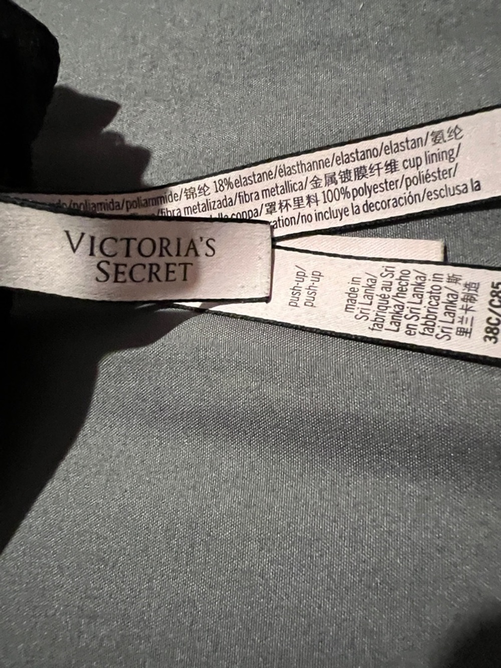 Victoria's Secret Push Up Black Bra with Gold Lace Racerback - Picture 3 of 12
